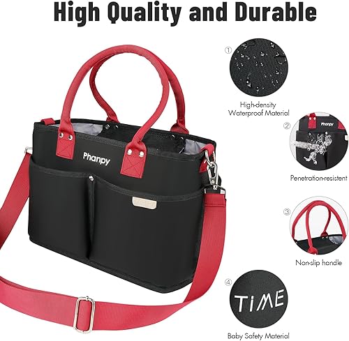 Miniatura 6 de Bolsa de pañales con cambiador, bolsa de pañales para bebé con cambiador, Mochila de viaje multifuncional, bolsa impermeable de gran capacidad,