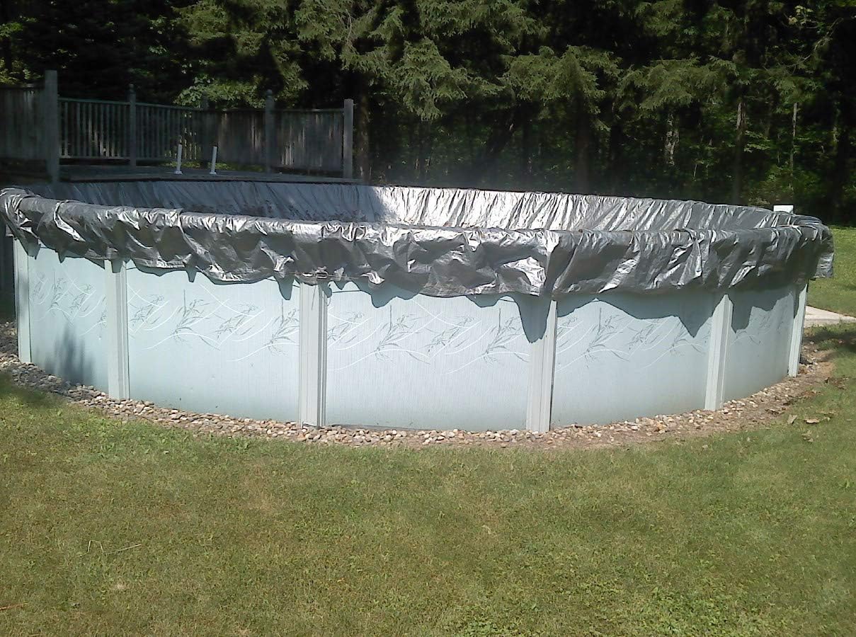 Round 18' Diameter Heavy Duty Silver/White Poly Tarp - 12 Mil, 6 Oz.