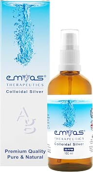 The UK's Purest Quality Colloidal Silver - 100ml / 20 PPM Colloidal Silver Spray Applicator in Amber Glass Bottle - Pure and Natural, Premium Quality.