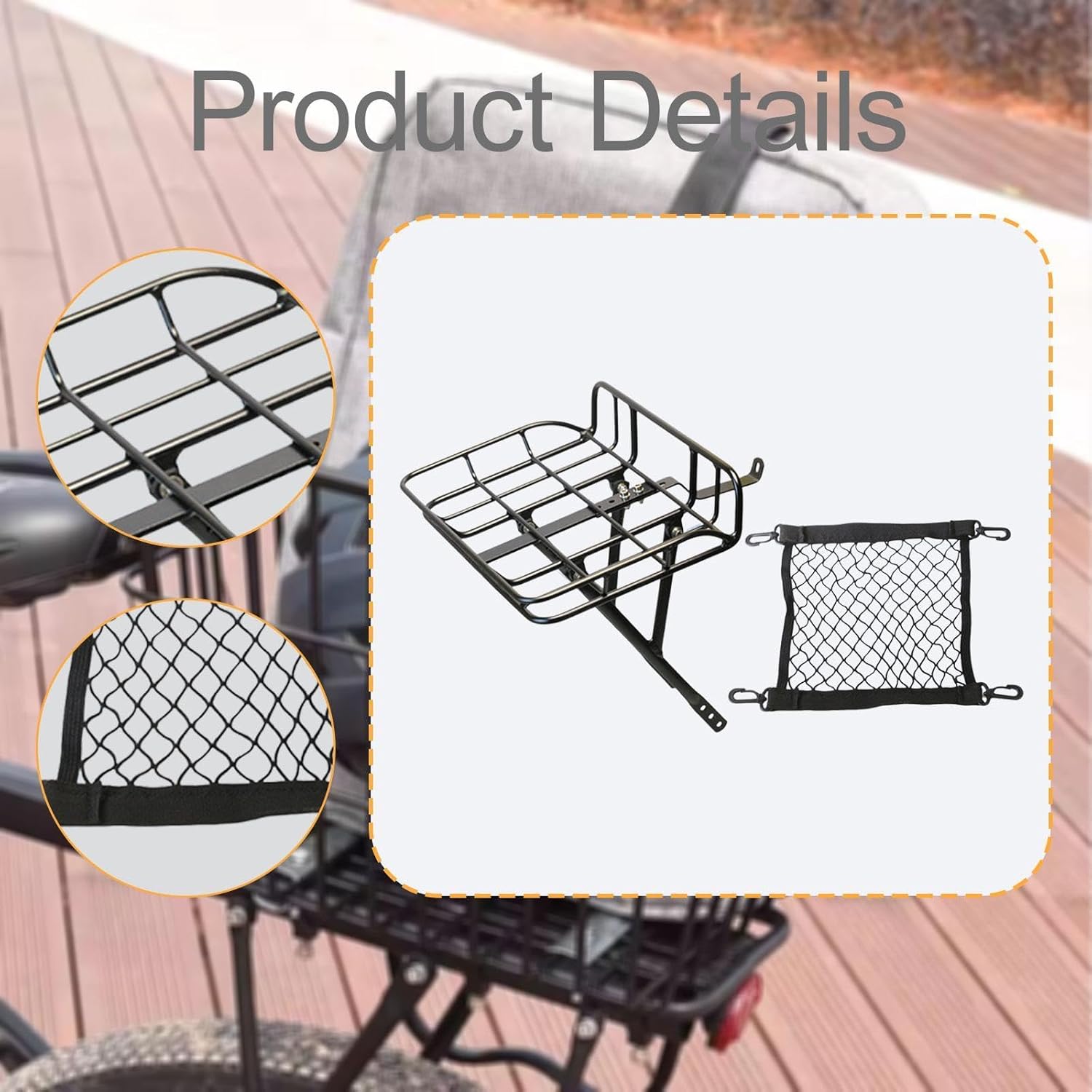 Bicycle Front Cargo Rack Aluminum Alloy Cycling Equipment Convenient, Carrier, Women Men Premium Bike Basket, Organizer