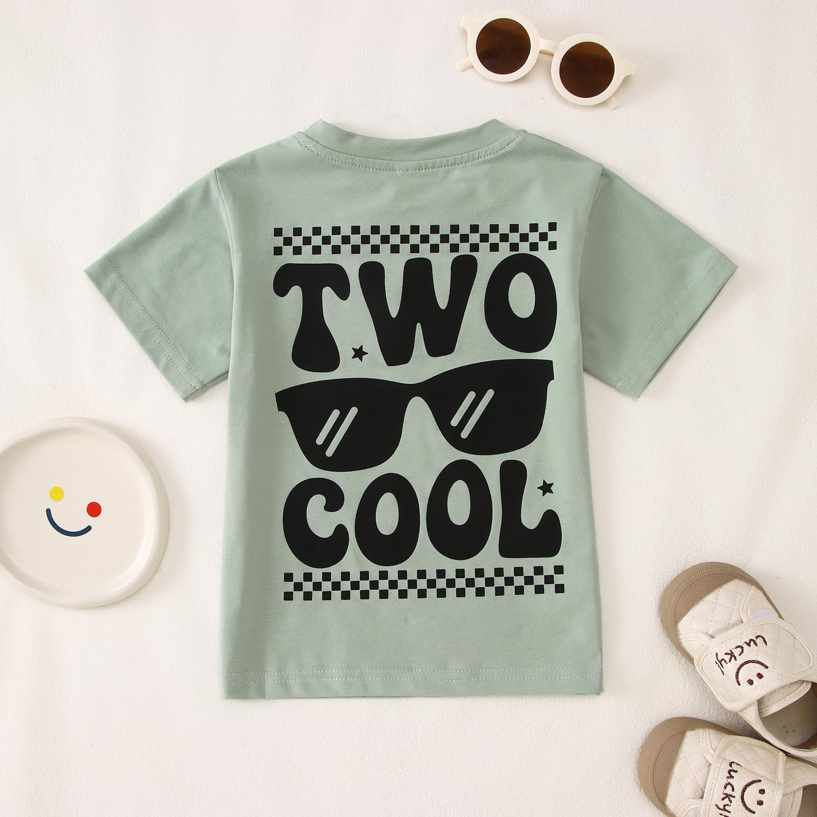 Camiseta para niño de 2 cumpleaños, camiseta para niños pequeños con letras impresora segundo cumpleaños camiseta verano manga corta niño traje de promoción de algodón camiseta de bebé