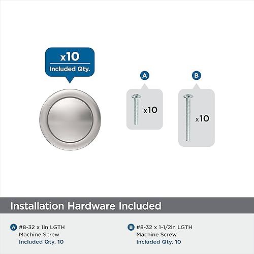 Miniatura 9 de Amerock 10BX37025MB  Pomo de gabinete negro mate  Diámetro de 1-316 pulgadas (1.181 in)  Paquete de 10 unidades  Bucle  Herrajes para muebles