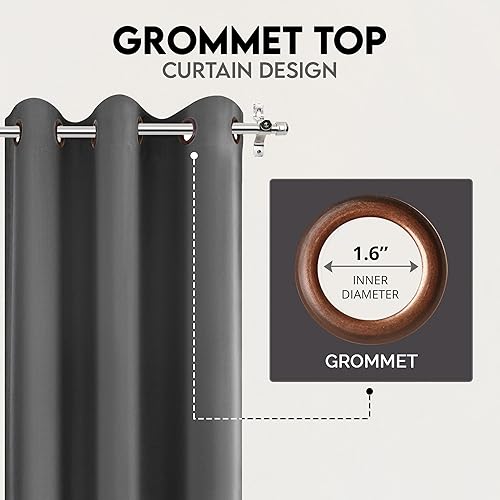 Miniatura 5 de Utopia Bedding Cortinas opacas para dormitorio, cortinas de ventana con ojales de 54 pulgadas de largo, 2 paneles de cortinas con aislamiento