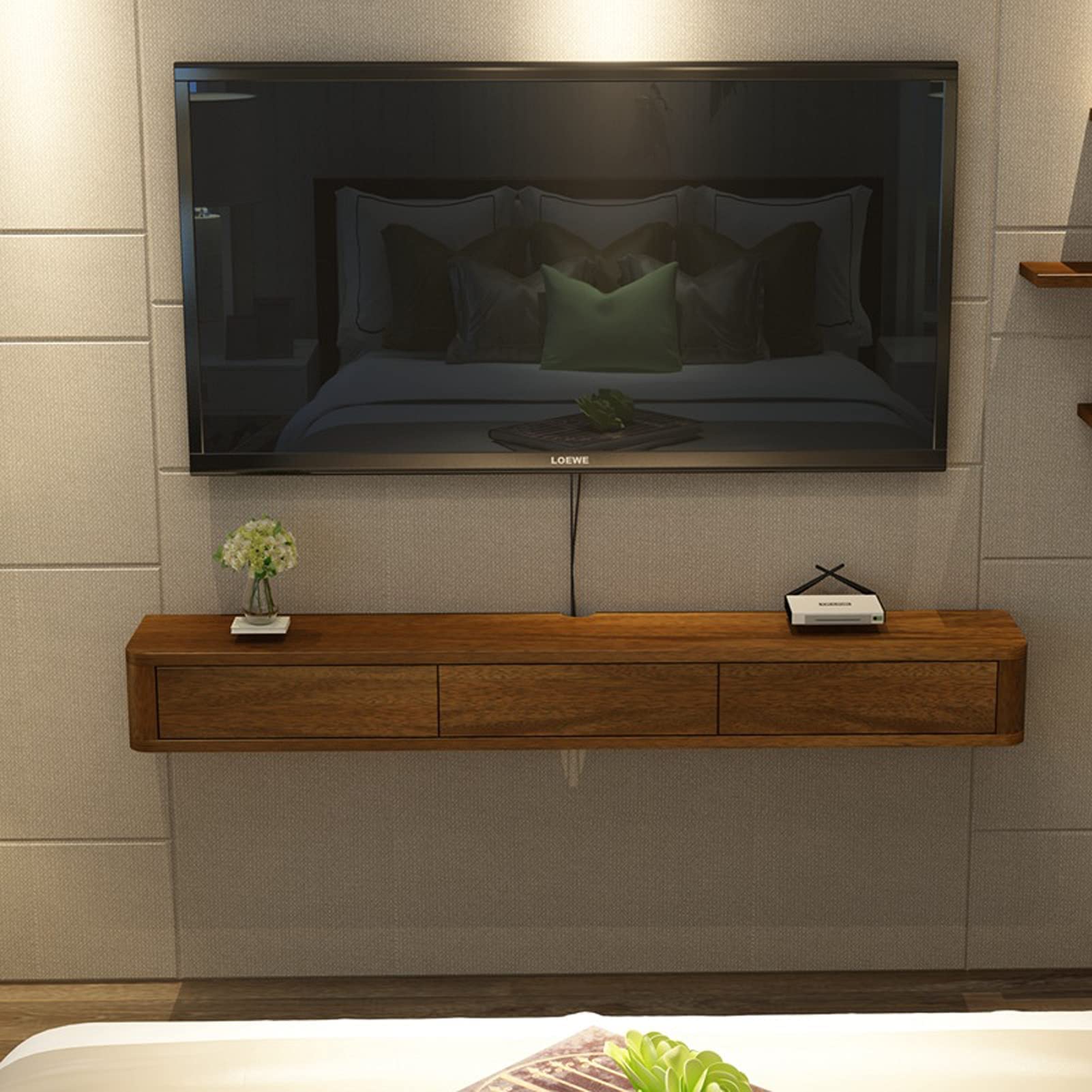 Buy Wall ed Floating Shelf Solid Wood TV Stand Media Console Modern