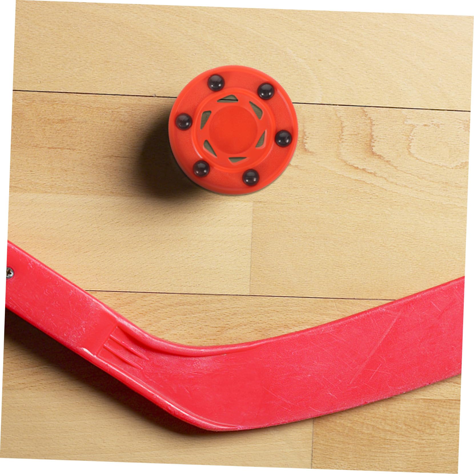 POPETPOP Rondelle PVC Hockey D'entraînement Roller Nylon de Rouge en Pièces Légère Antichoc Pack de 2 pour sur Glace et Roller sur Surfaces Extérieures