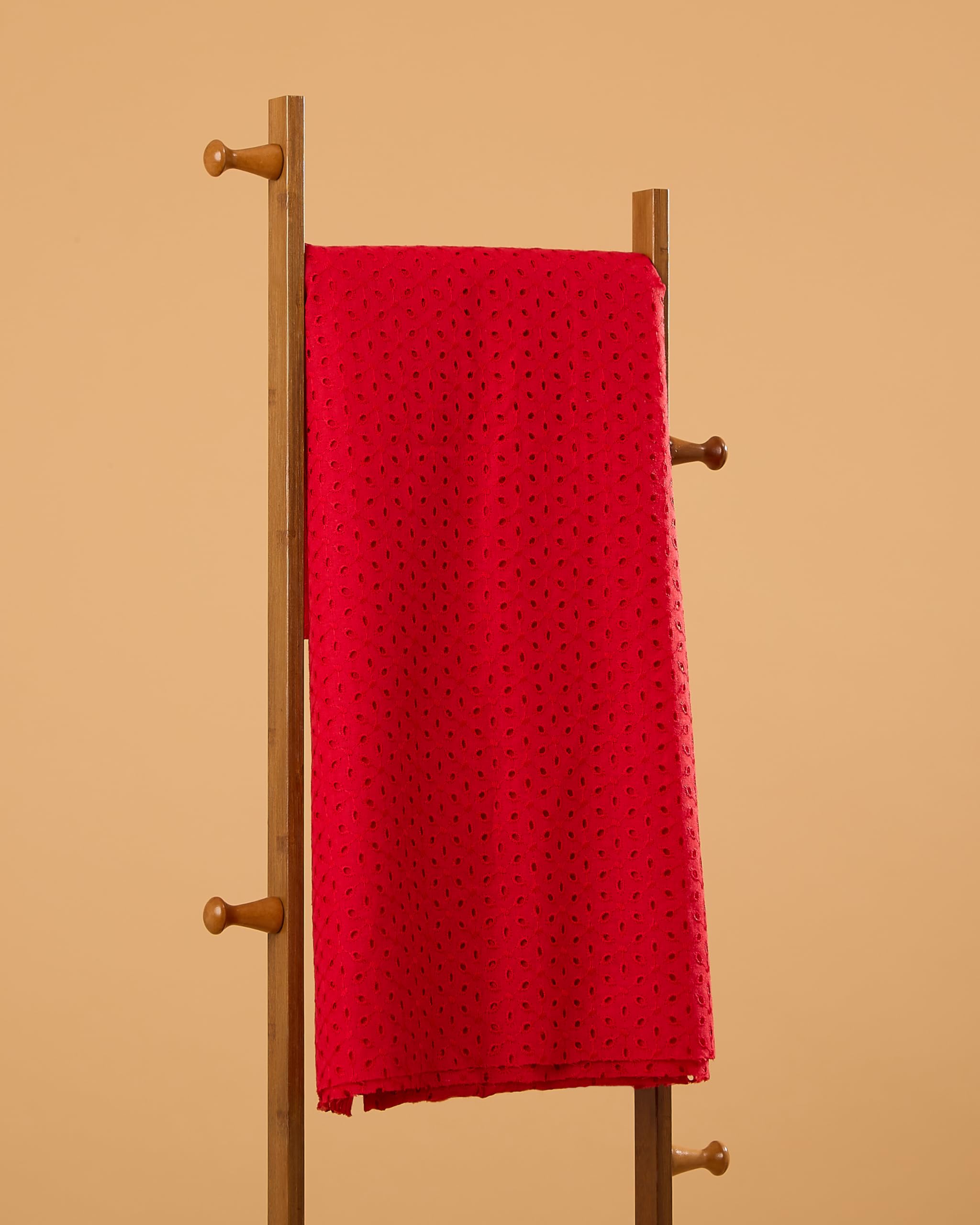 LCX Lightweight Hakoba Cotton Fabric | Embroidered Material for Fashion & Interiors | for All-Purpose Stitching and Designing - Hakoba-01 (Red, 2.5)-image-49