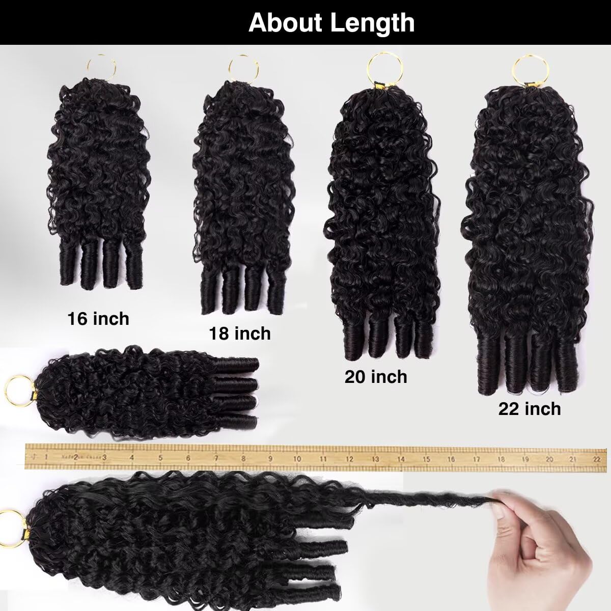Burmese Curly Feather Crochet Human Hair Pre Looped 60 grams Human Crochet Hair Extensions Invisible Pre-Separated Knotless 100% Virgin Human Hair Crochet Bundles 50 Strands 16 Inch