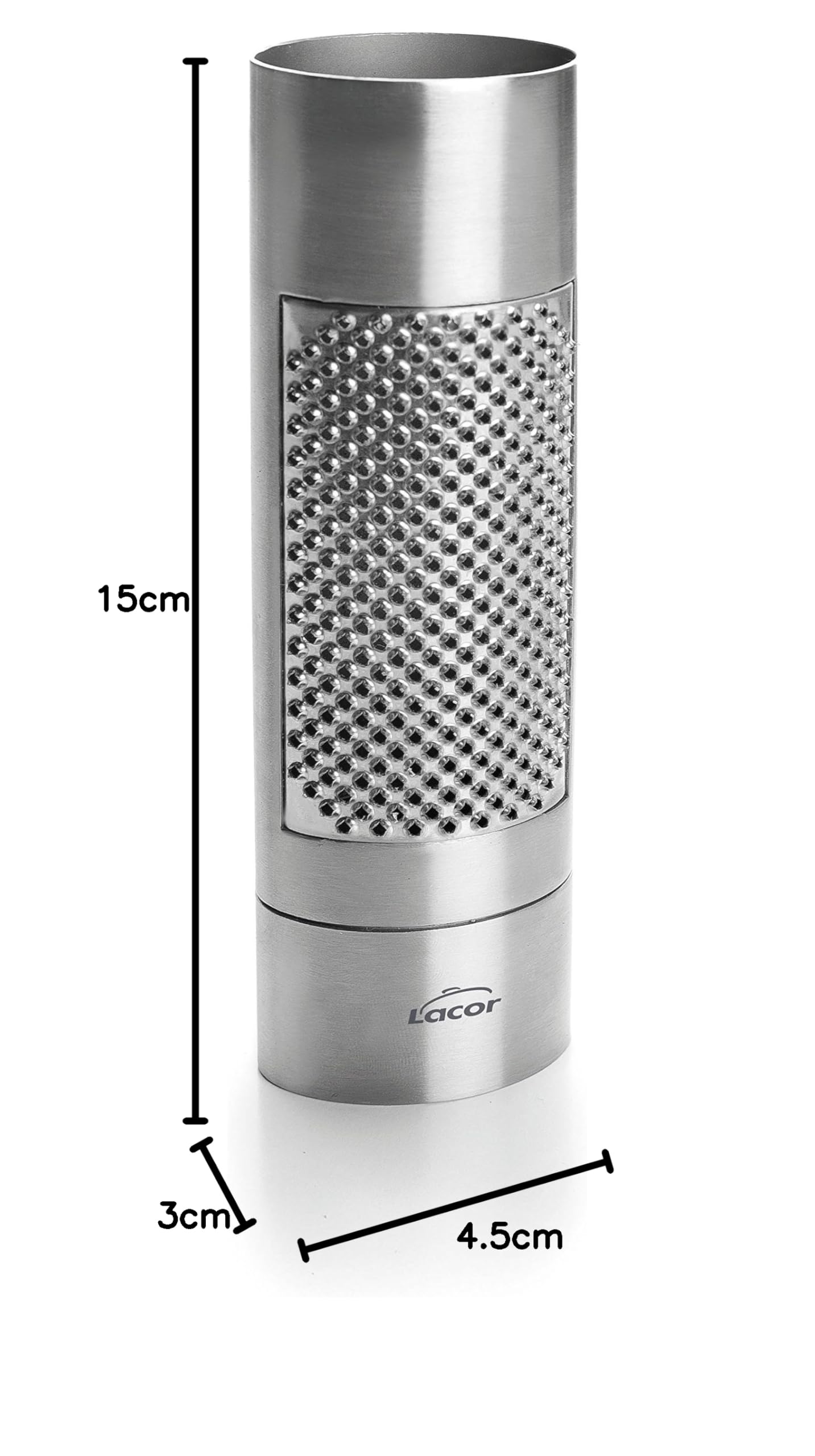 LACOR 67031 – Râpe de Noix Muscade en Acier Inoxydable, Couleur Grise, Gris