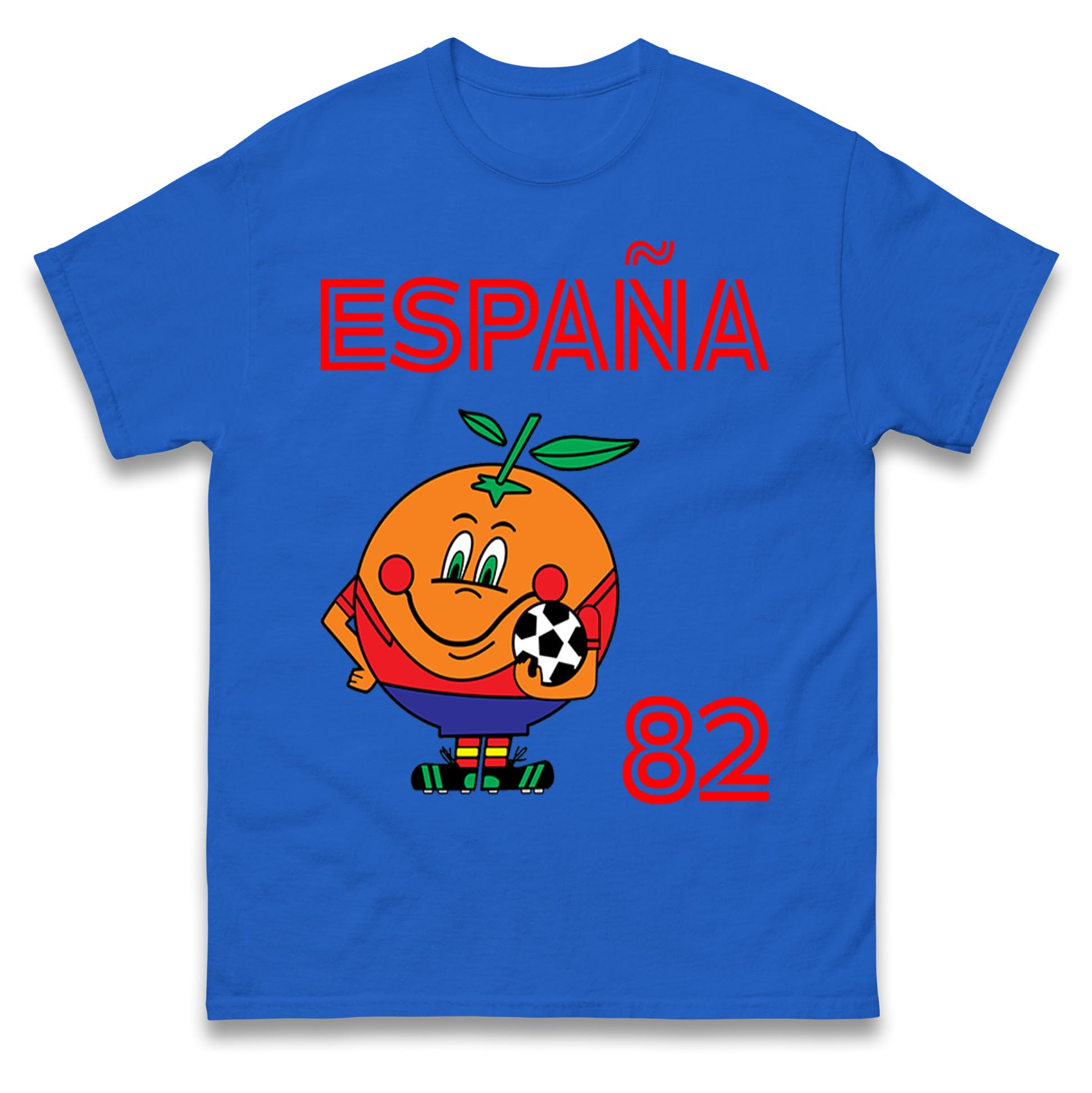 Spain 82 Naranjito Tshirt, España 82 Orange Soccer T-Shirt, Cute Spanish Football Mascot Tee, Spain Fan Shirt for Men Women Kids