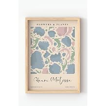 Ah ap  er eveli H. Matisse  Flowers & Plants  Poster Pastel Renkli Soyut Bitki Desenli Sanat Tablosu  ok Renkli 30 x 40