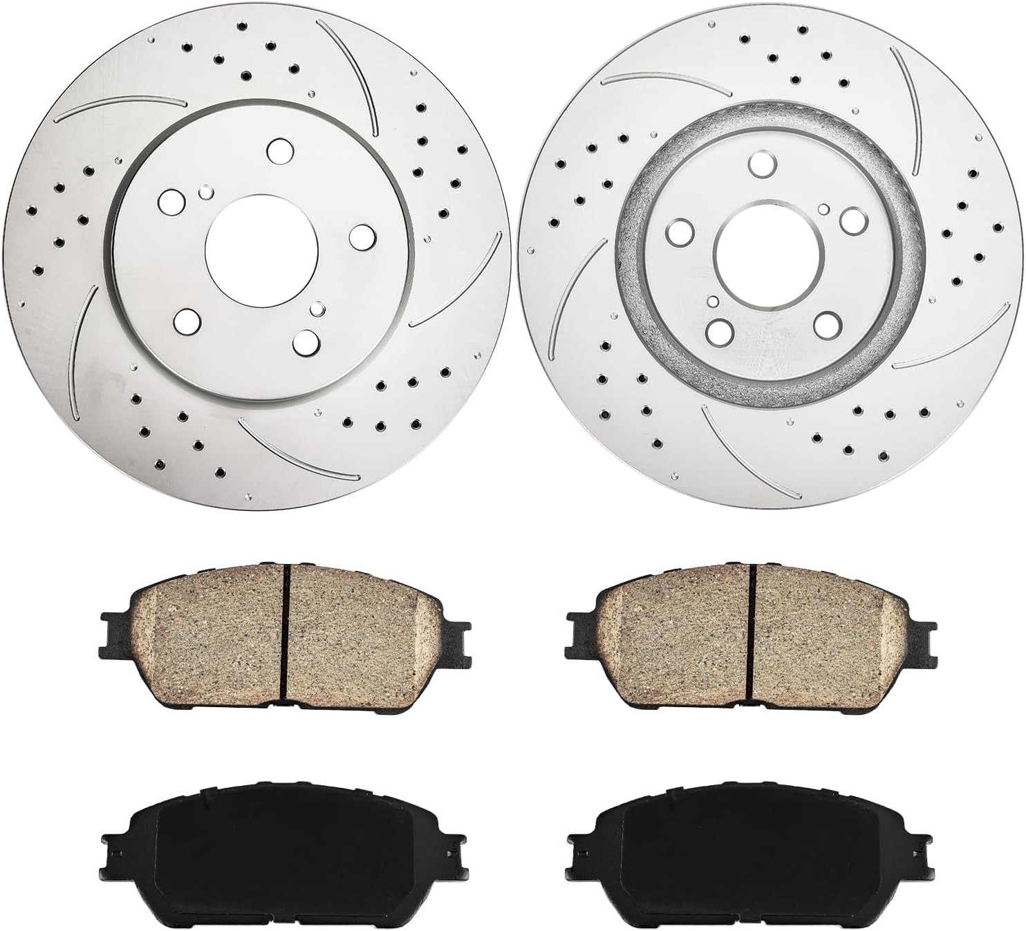 KAX 296mm Front Brake Rotors Pads Kit Compatible with Toyota Sienna 2004-2010, Toyota Avalon 2005-2007, Toyota Solara 2004-2008, Lexus ES300 2002-2003, Toyota Camry 2005-2006