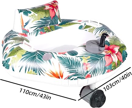 AirMyFun Motorized Pool Float, Inflatable Swimming Pool Lounger
