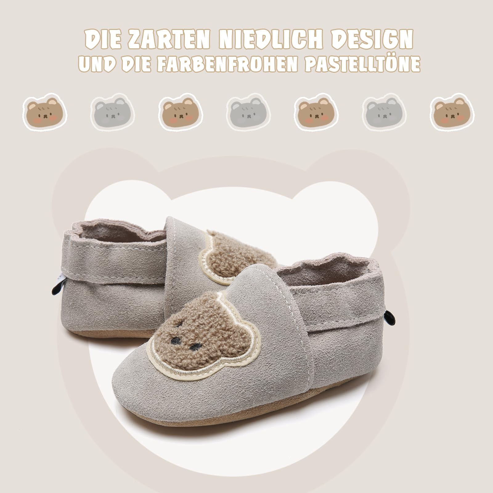 Scarpine Primi Passi Bambino Bambina Scarpine in Pelle Prima Scamosciata Scarpe Primi Passi Bimbo