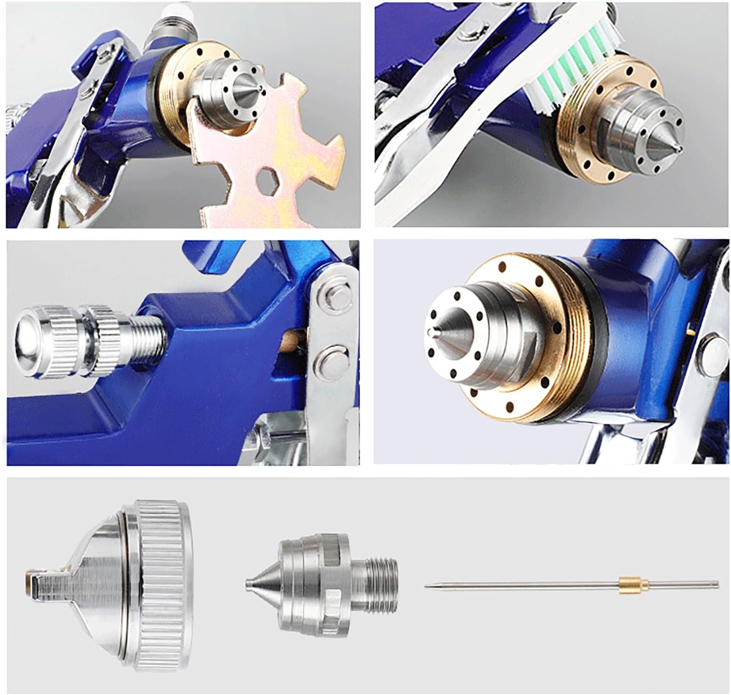 ENDOZER Professional HVLP Gravity Feed Air Spray Gun Set with 1.3 1.5 1.8mm Nozzles, Paint Gun with 1000cc Aluminum Cup for Auto Paint, Wall Painting, Base Coatings