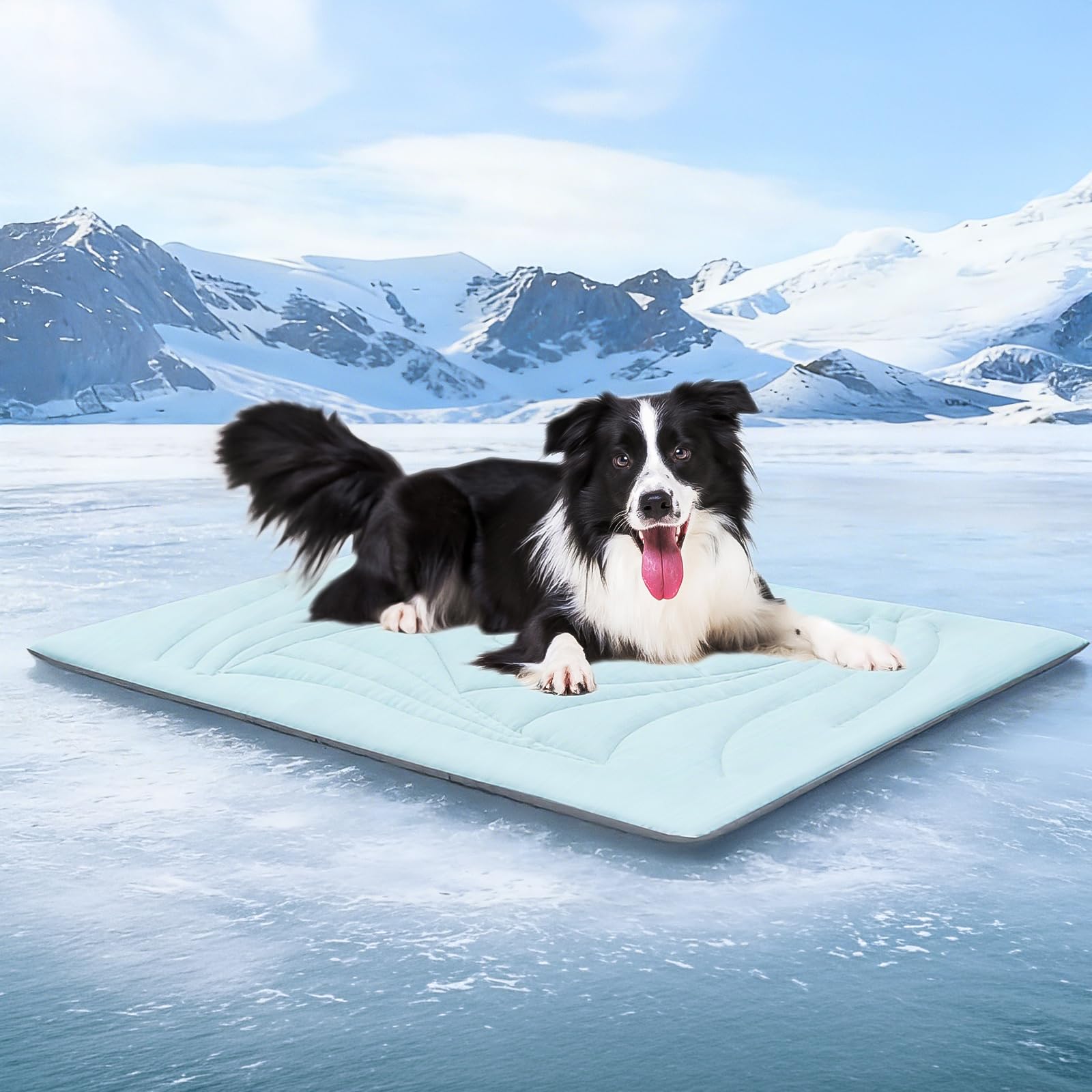 dog cooling mat, 48"x28" cooling mat for large dogs, arc-chill cold fabric delivers rapid and lasting cool (q-max>0.5), portable & washable pet pad for summer
