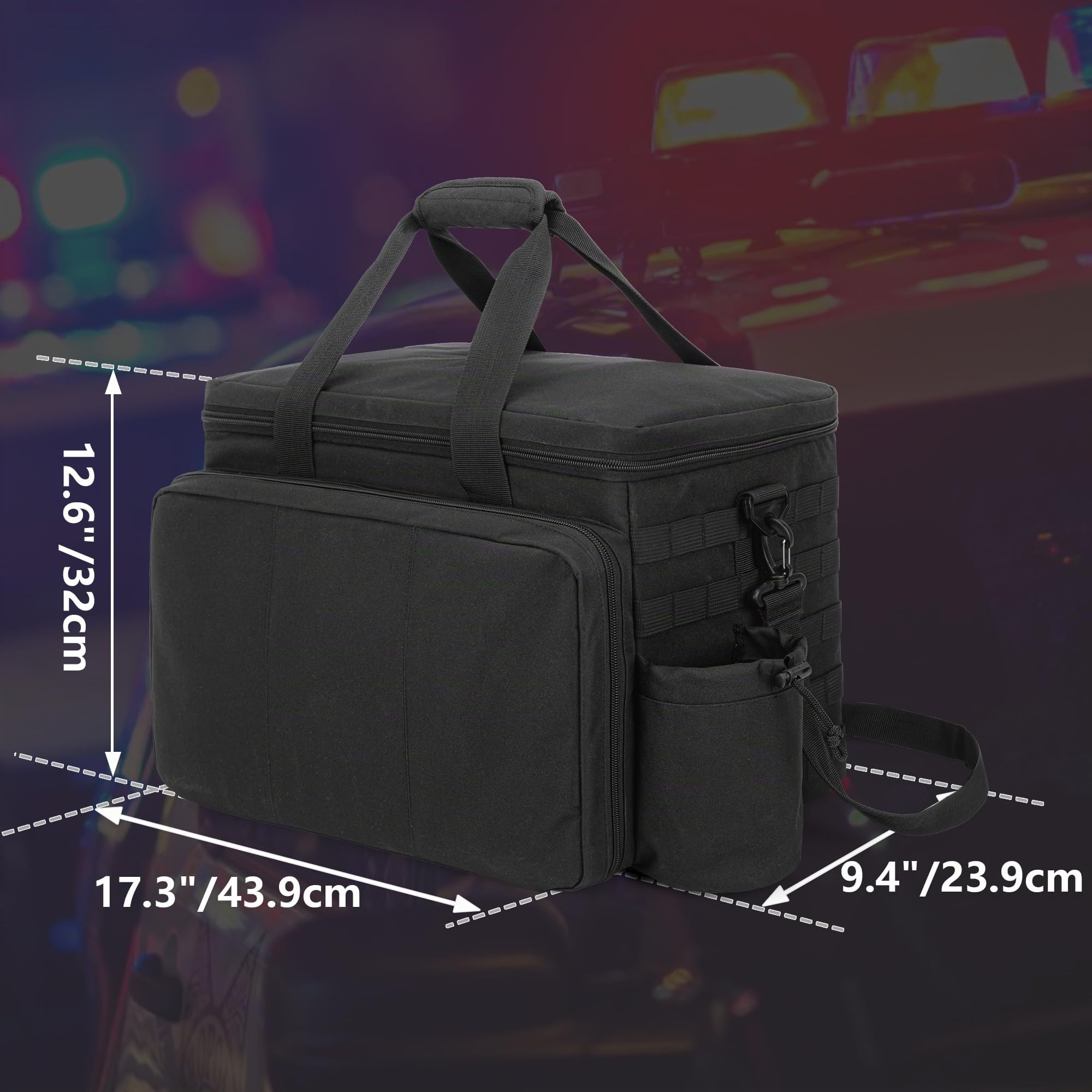 Trunab Borsone Polizia Borsa Tattica MOLLE Borsa Pattuglia, Organizer da Auto per Sedile Anteriore,Borsa Viaggio Tracolla Militare Gran Capacità con Scomparto per Laptop 15,6"