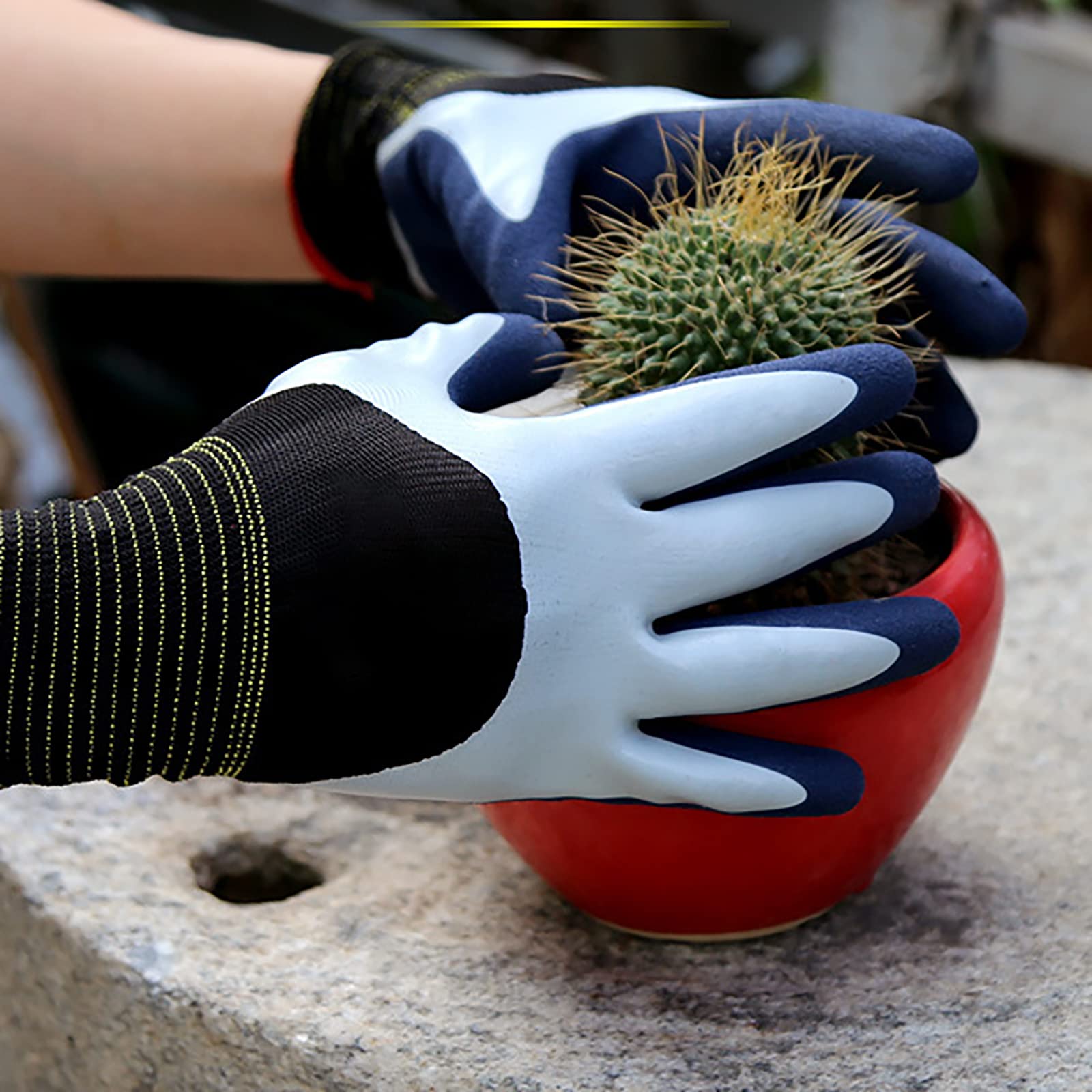 6 Paare wasserdichte rutschfest Gartenhandschuhe Mehrzweck Arbeitshandschuhe Handschuhe Bauhandschuhe Freien Arbeiten für Herren und Damen