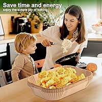 Vista 14 de Forros para freidora de aire Ninja, 100 piezas de forro de papel desechable para la mayoría de las freidoras de aire de 4 a 8 cuartos