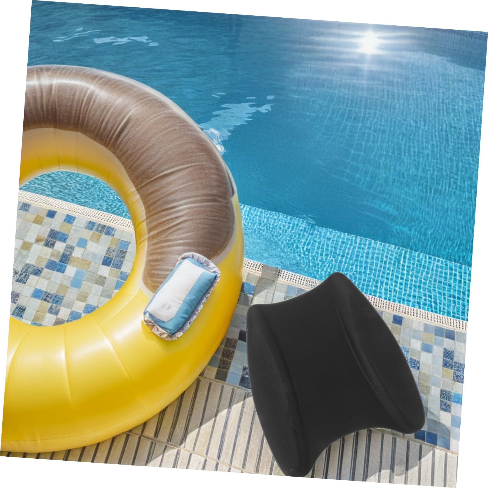 WOONEKY Tabla de Natación Eva Negra para Entrenamiento 2 Piezas | Ligera y Portátil, Apoyo Cómodo, Uso en Piscina y Hogar, Diseñada para Adultos y Niños