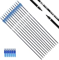 Vista 11 de Flecha de carbono de 30 pulgadas con puntas extraíbles para arco compuesto y recurvo (paquete de 12 unidades)