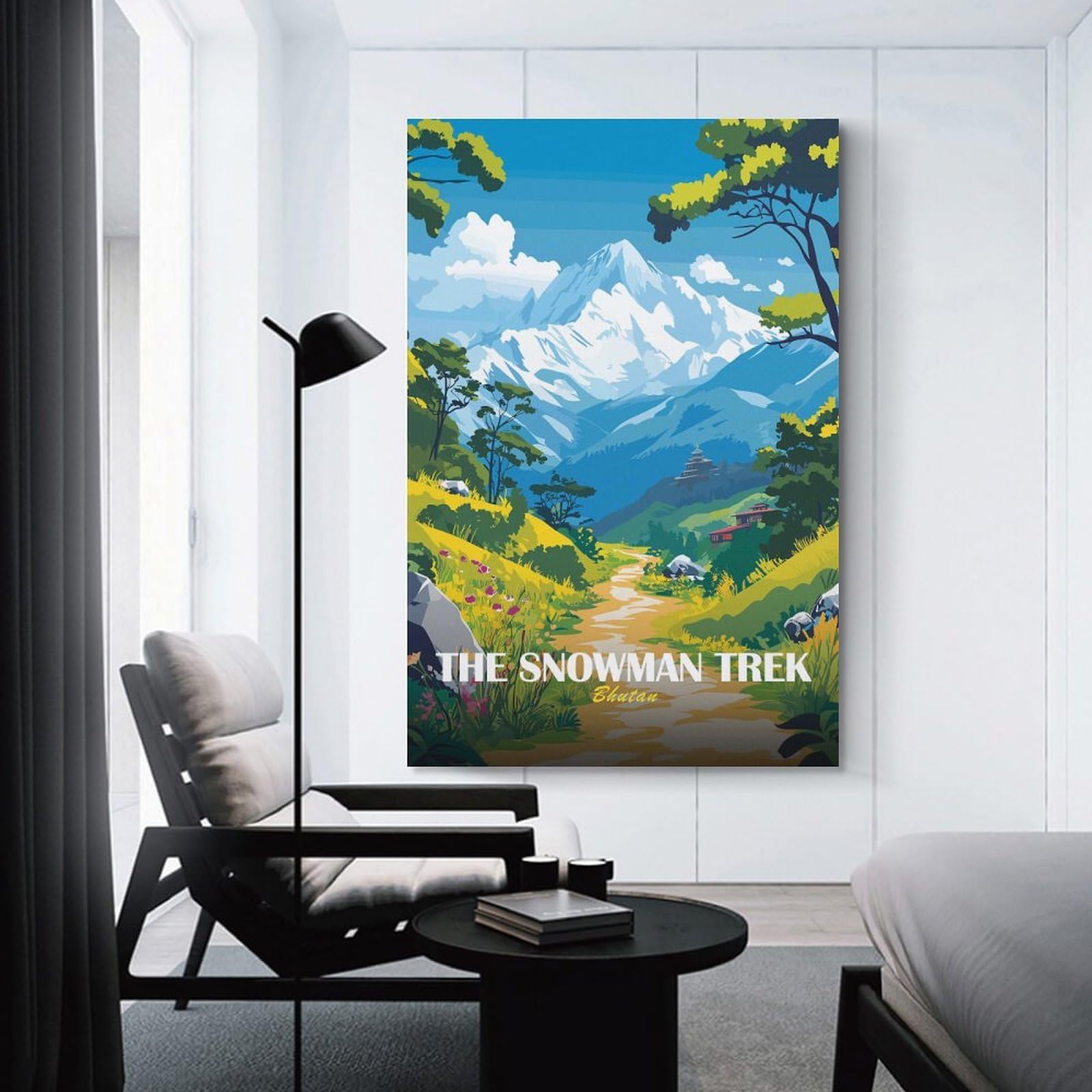 Junmoney Unframe-Style-4-1 Canvas Wall Decor The Snowman Trek, Bhutan, 20X30inch(50X75cm), For Bedroom, Guest Room Or Reading Nook, Decorative Wall Art For Cosy Rooms