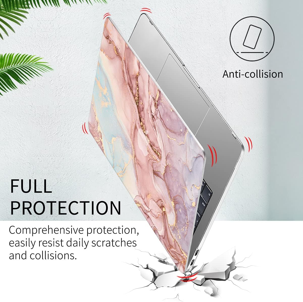 Watbro Compatible with MacBook Pro 13 inch Case 2020 2019 2018 2017 2016 Release M1 A2338/A2289/A2251/A2159/A1989/A1706/A1708 Laptop Hard Shell Case & Keyboard Cover,Colorful Marble