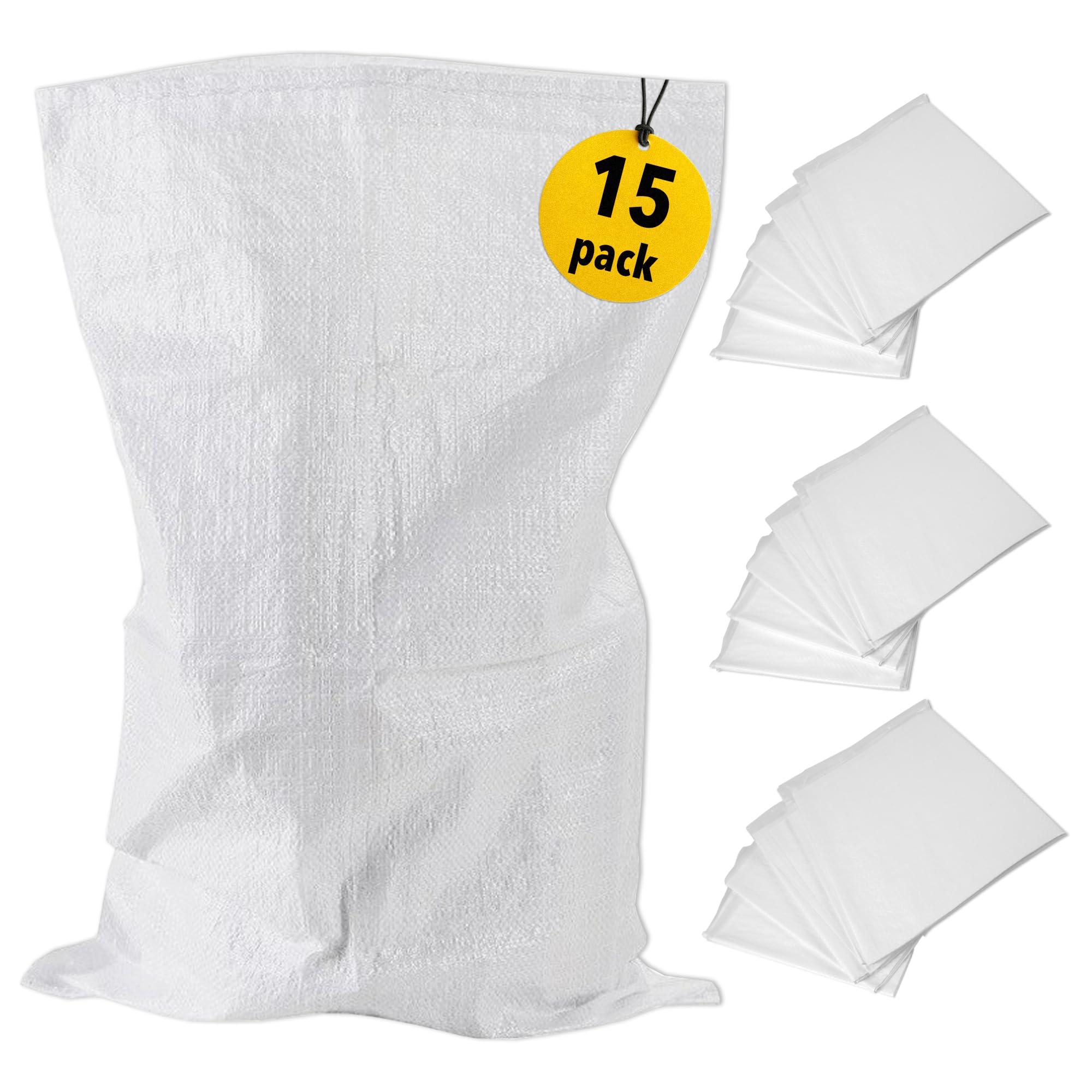 A&A SUPPLIES UK - 5 x sacchetti per rifiuti bianchi in tessuto per la costruzione di macerie 50 x 80 cm, resistenti per lavori di costruzione, sacchetti per rifiuti da giardino, in