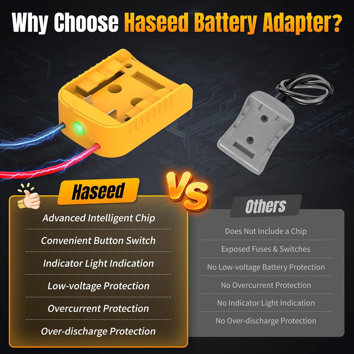 2 Packs Power Wheel Adapter Compatible with Dewalt 20V Battery - Upgraded Power Wheel Battery Converter with Switch, Low Voltage Cutoff for DIY RC Cars Toys Robotics - Image 2