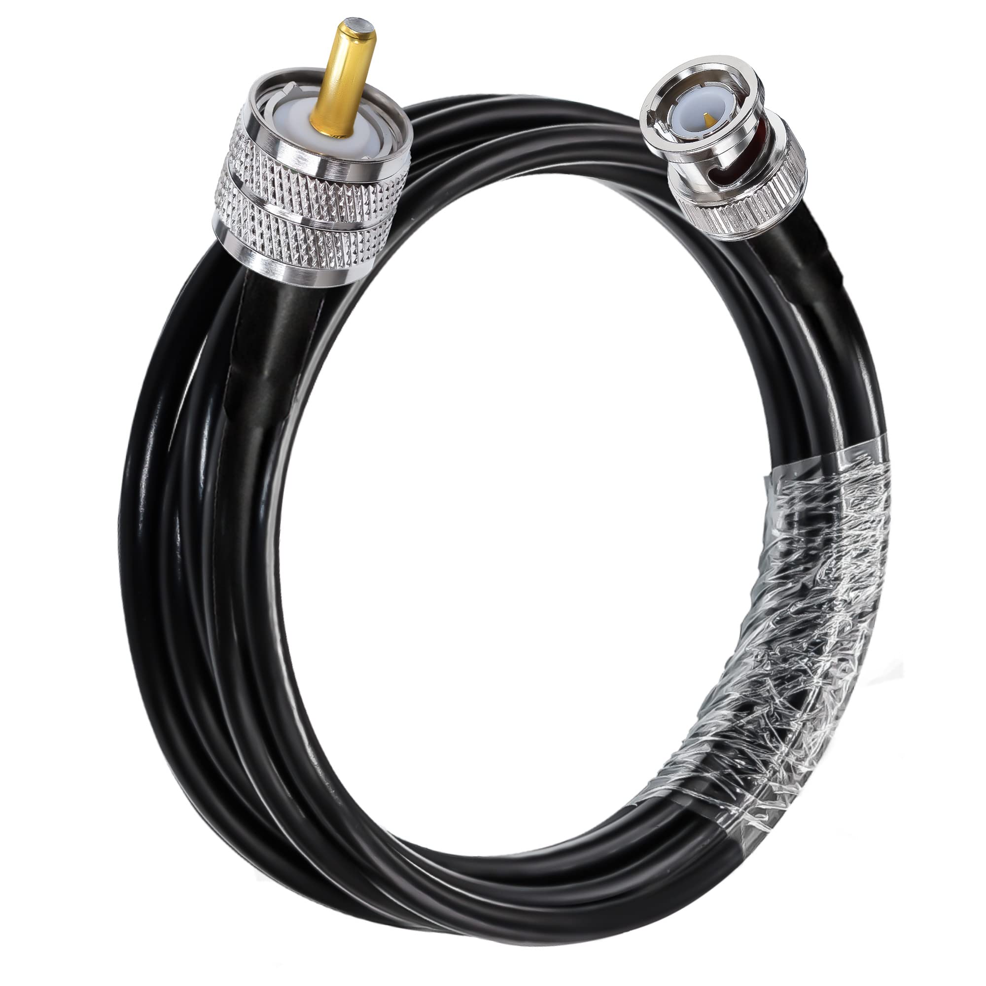 TUOLNK BNC do UHF kabel połączeniowy RG58 - PL259 SO239 wtyczka przedłużacz 6,6 ft (2 m) odporny na straty do CB Funk PL 259 Pigtail kabel koncentryczny