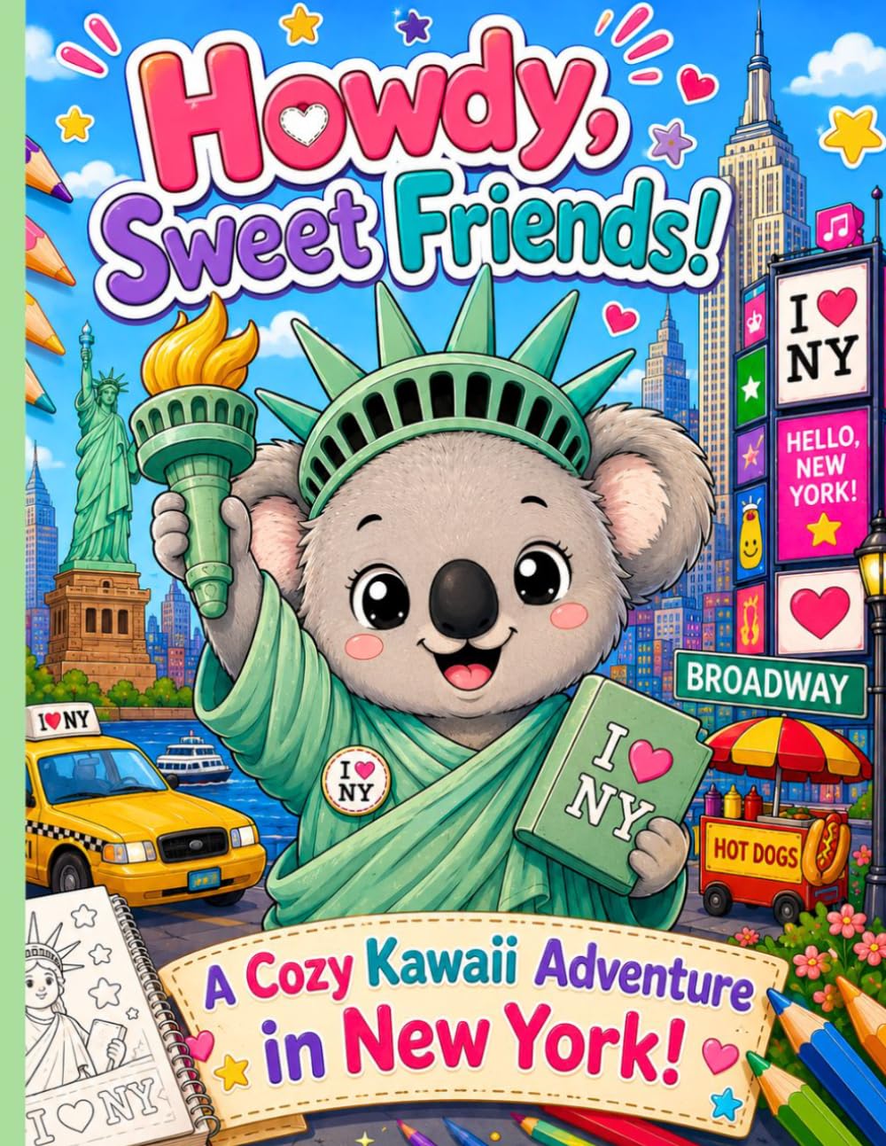 Howdy, Sweet Friends!: A Cozy Kawaii Adventure in New York for Kids | Cute Animal Friends, Easy Coloring Pages & NYC Fun (Sweet Friends Travel Coloring Adventures)