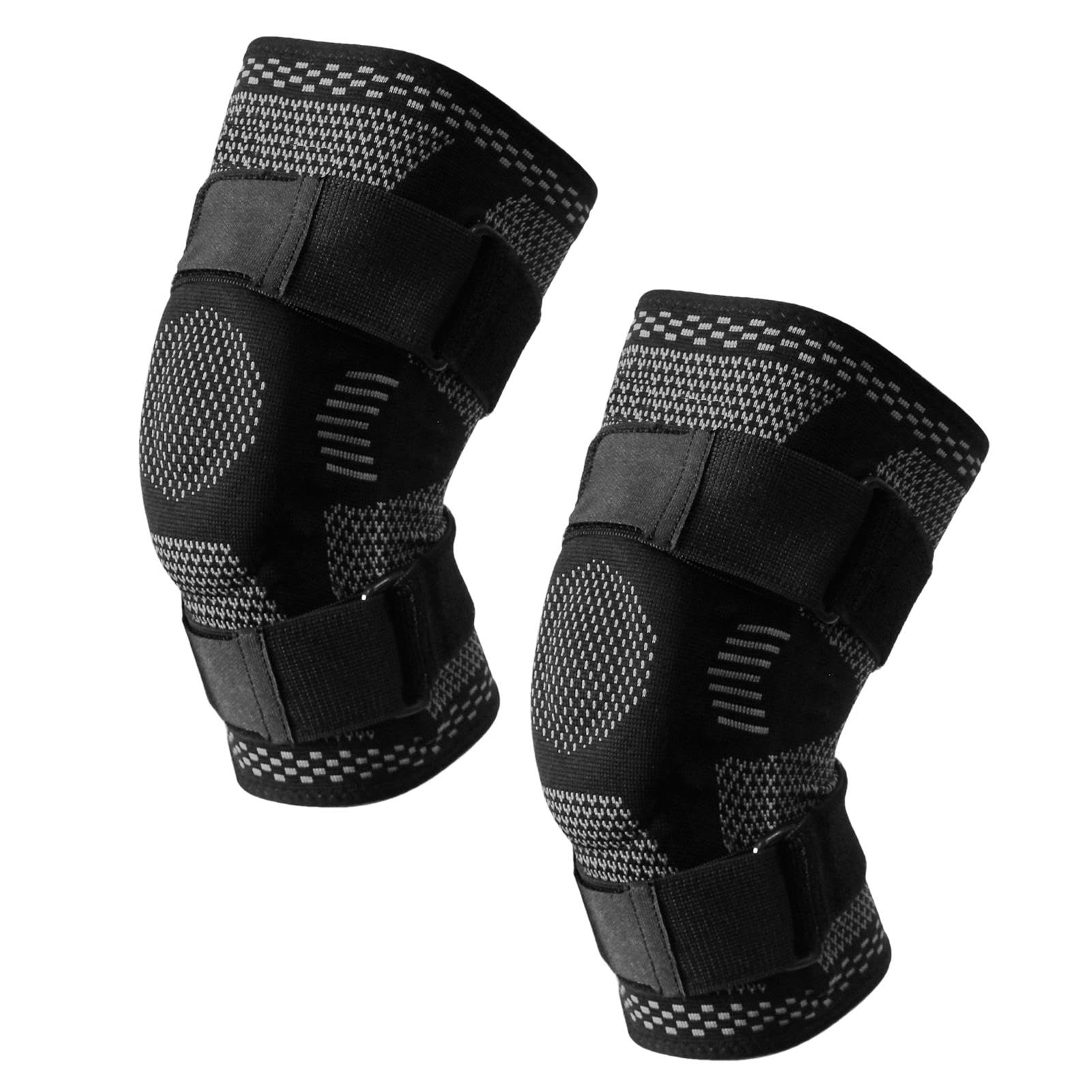 Generico Ginocchiere sportive, manica a compressione per ginocchio,Bretelle protettive imbottite per ginocchia e gambe traspiranti e imbottite - 1 paio di ginocchiere sportive elastiche antiscivolo