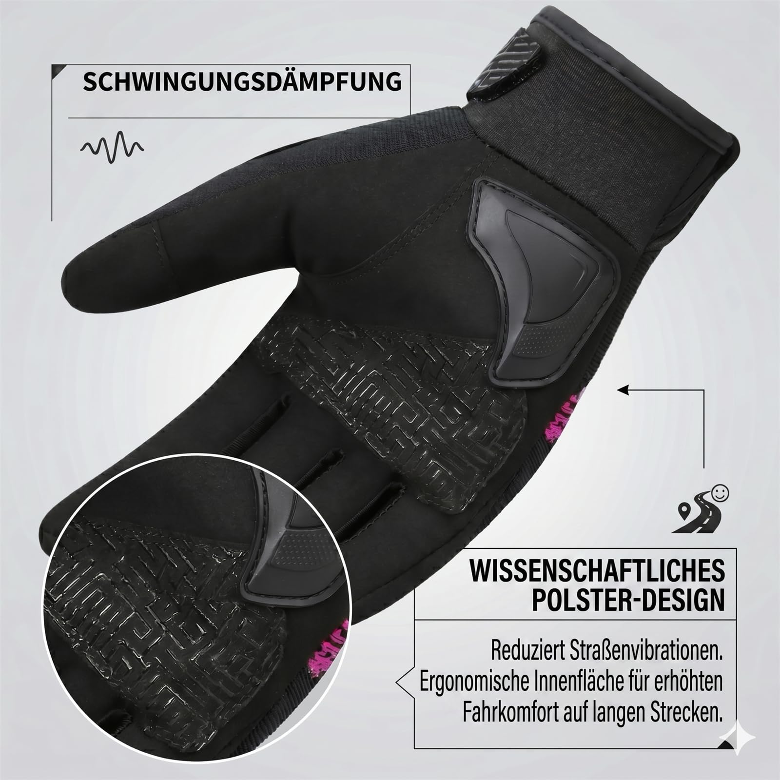 Guanti da Moto Estivi Traspiranti, Guanti da Moto Touchscreen Rigidi per Donna, Guanti da Motocross Rosa per BMX ATV MTB Ciclismo da Corsa Equitazione