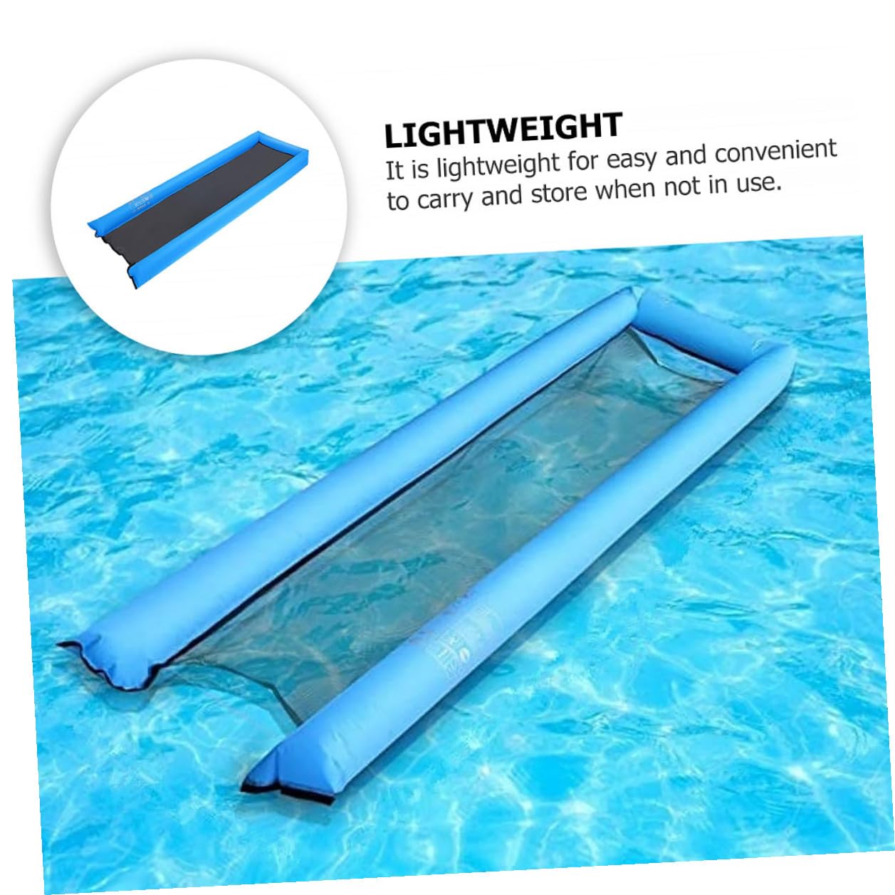 Hohopeti Materasso Gonfiabile Galleggiante Resistente per Piscina Lettino Acqua Portatile Leggero e Durevole per Relax Estivo