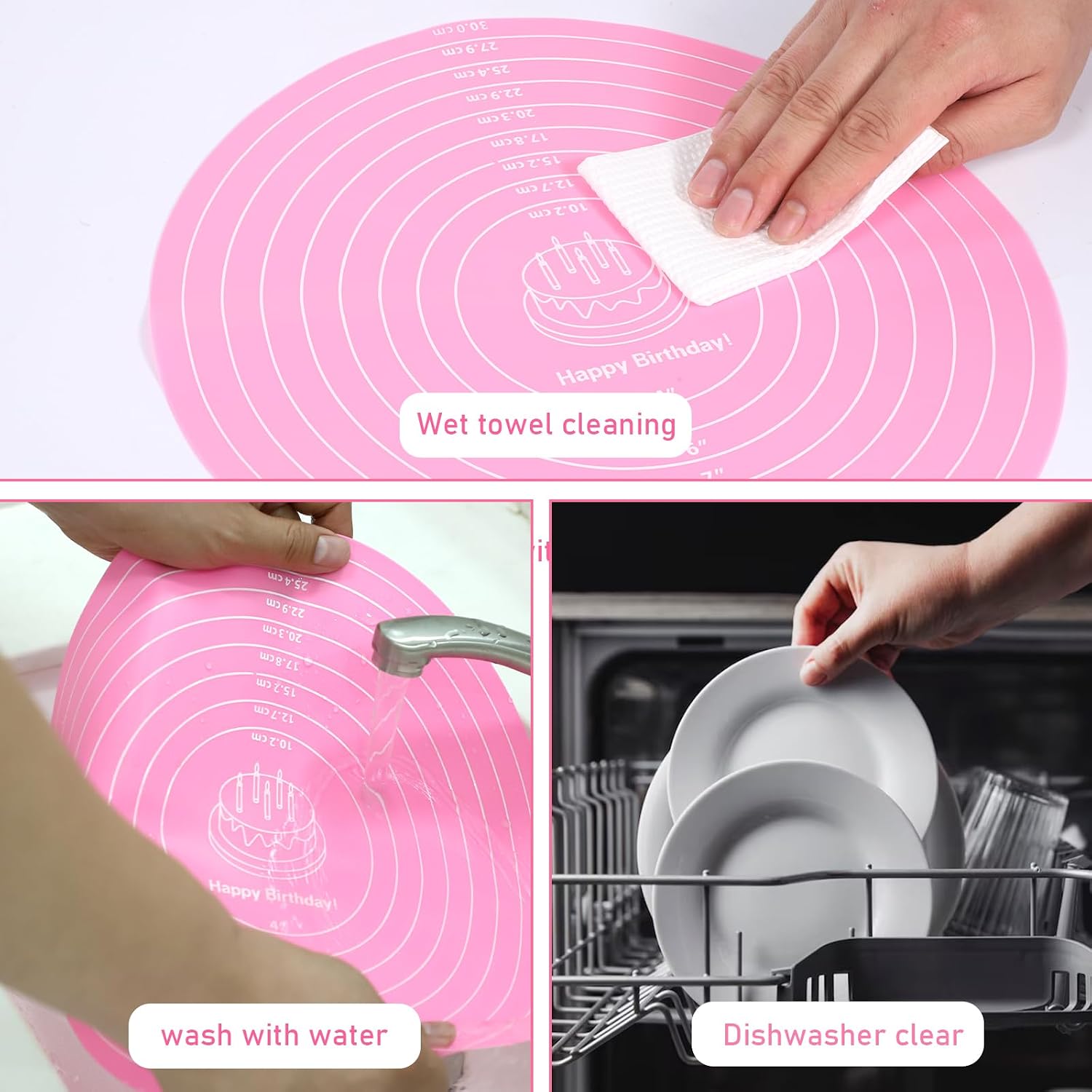2Pcs 12" Silicone Cake Mat Non Slip Cake Turntable Mat