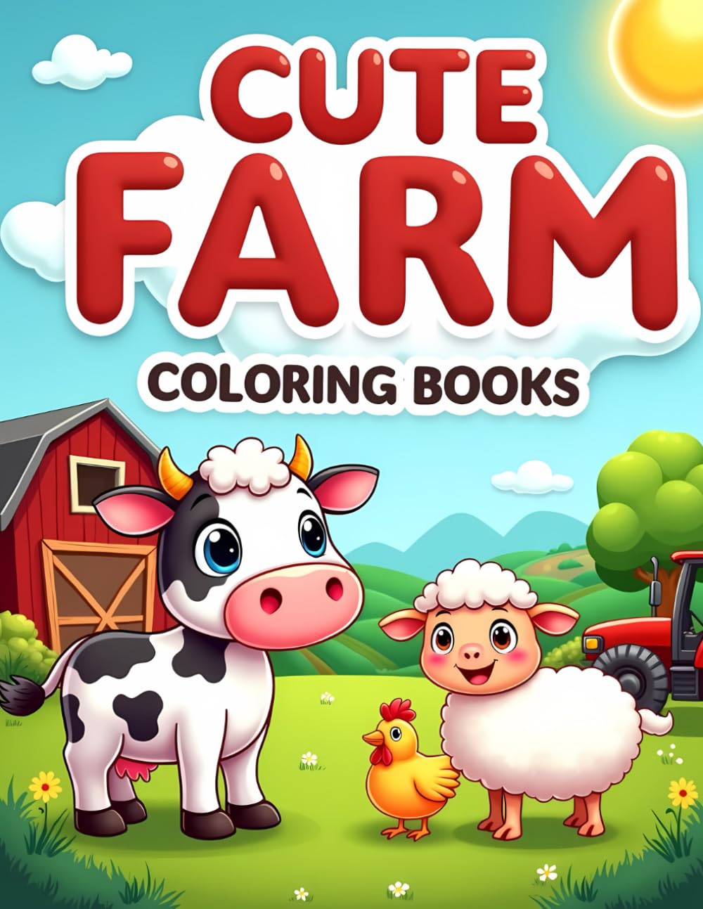 CUTE FARM COLORING PAGES: Adorable Farm Coloring Book for Kids Ages 4–8