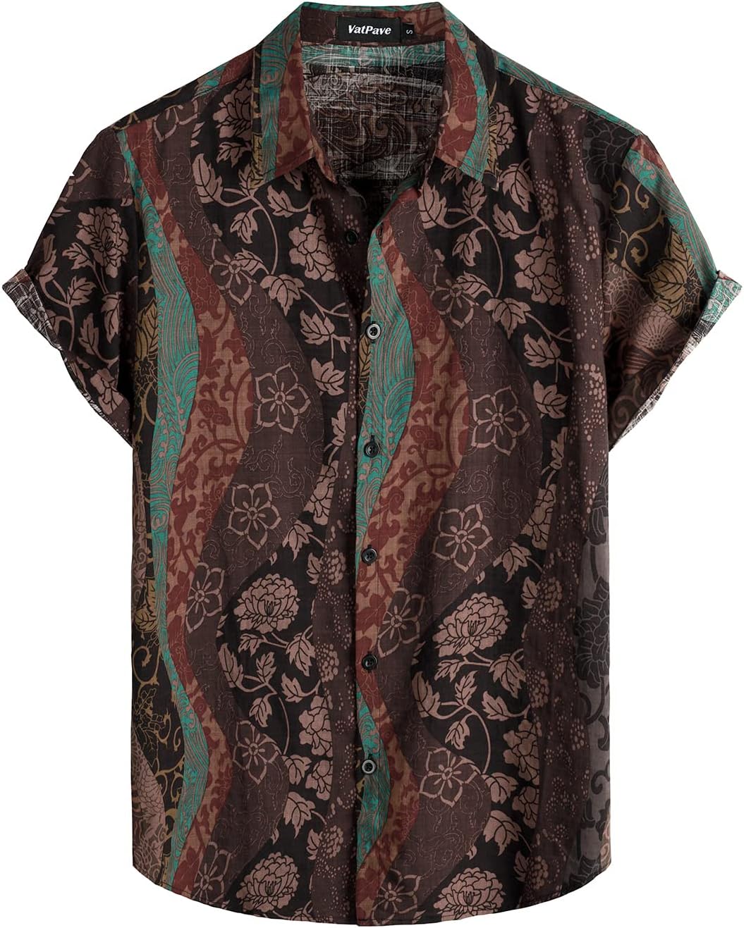 Mens Casual Short Sleeve Button Down Shirts Regular Fit Hawaiian Summer Shirt