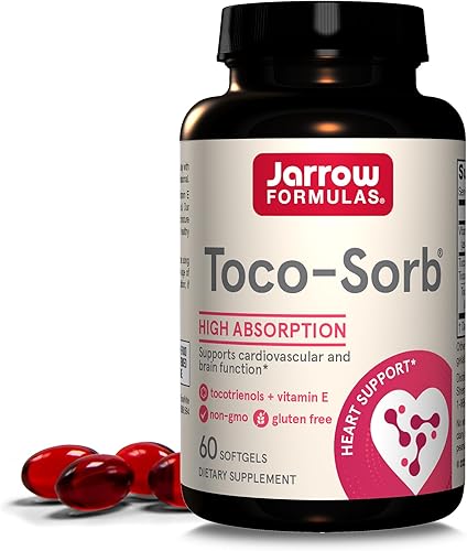 Jarrow Formulas Toco-Sorb - 60 cápsulas blandas - Apoyo para la salud cardiovascular y la función cerebral - Fórmula de alta absorción -