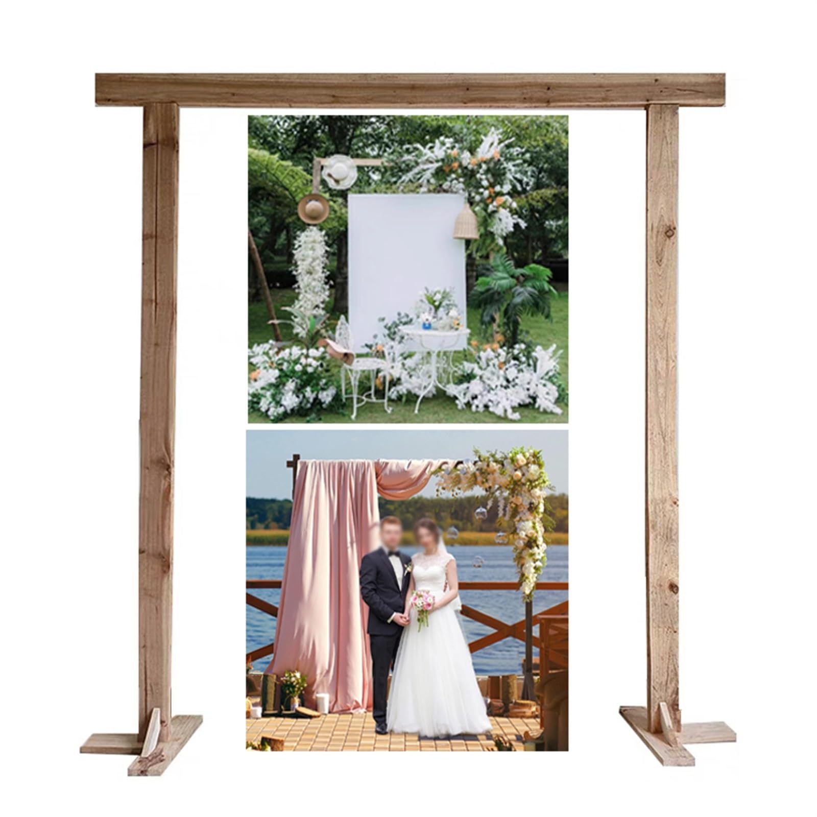 Amazon.co.jp: 木製ウェディング アーチ スタンド結婚式 アーチ 背景