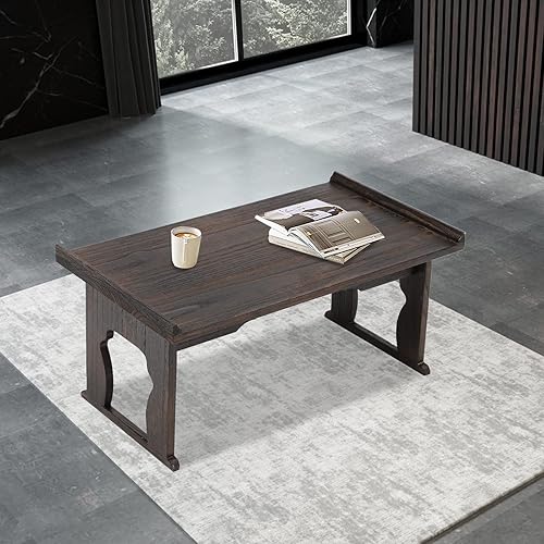 Miniatura 10 de Escritorio plegable para computadora portátil para cama, bandeja de desayuno en la cama, mesa de pie de estilo japonés para té y café, mesa de altar