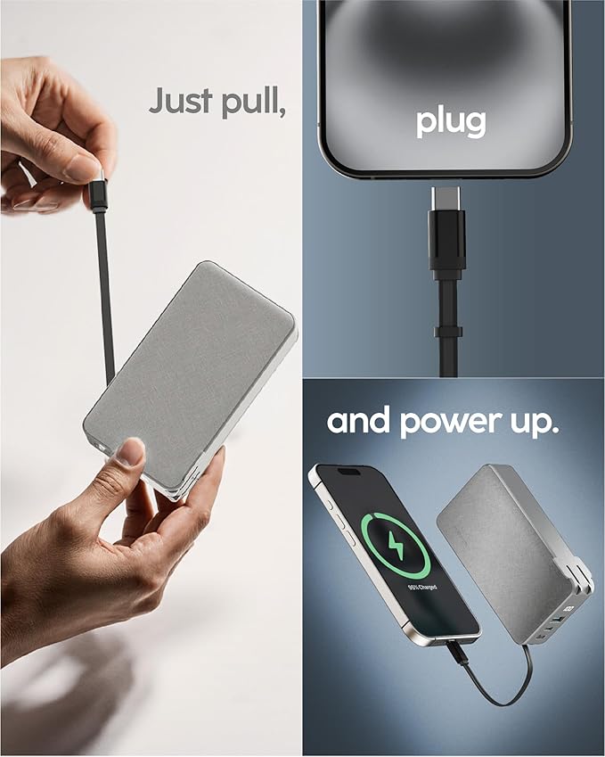 Cargador Portátil myCharge RetractaCharger 10000mAh 30W PD USB-C miniatura 2