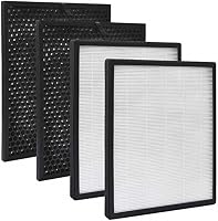 KEEPOW Cserefilter Szett Levoit LV-PUR131 Légtisztítóhoz - 2 HEPA + 2 Aktív Szén Szűrő, PM2.5 Részecskeszűrés, LV-PUR131S Kompatibilis 1