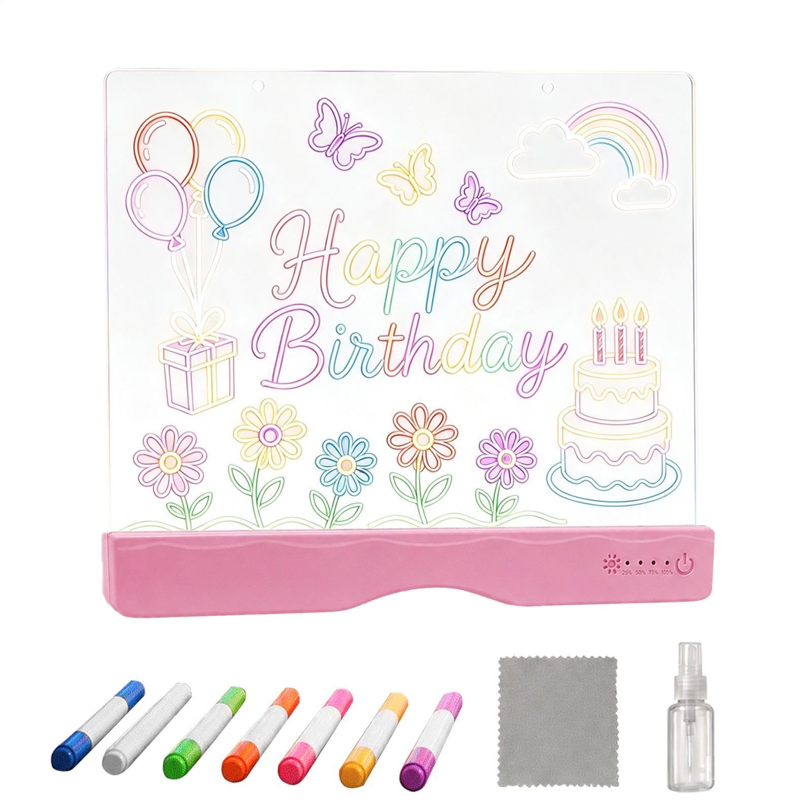 Tablero de dibujo iluminado recargable con marcadores