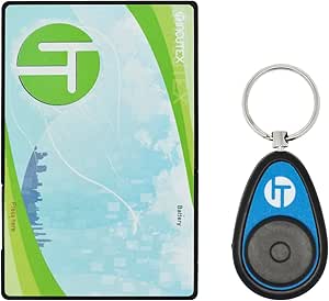 Incutex Schlüsselfinder mit Transmitter im Kreditkarten Format, Hilfe zum Aufspüren von Schlüssel, Blau