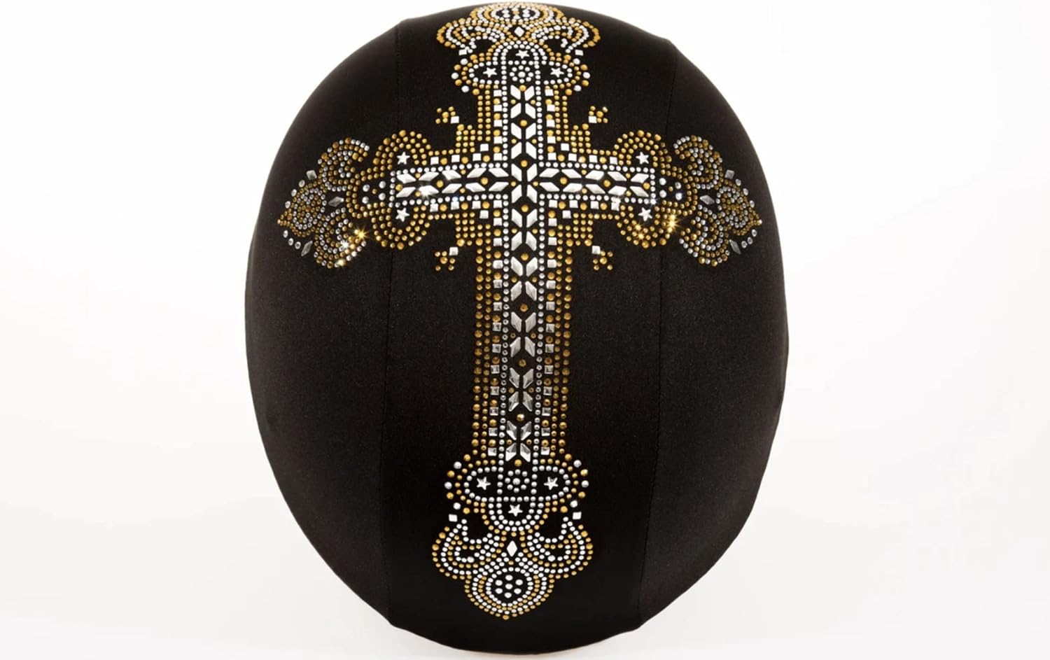Rhinestone Gold Cross Helmet Cover, Motorcycle Helmet Cover,Equestrian Helmet Cover,Ski Helmet Cover,Riding Helmet Cover,Motorcycle Accessories