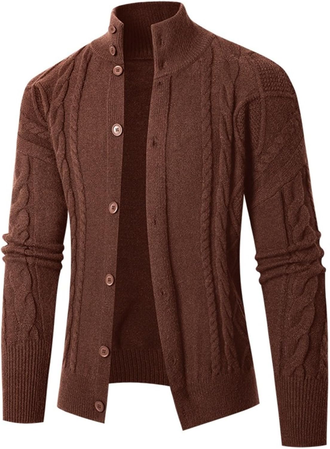 Men's V-Neck Slim Fit Cardigan, Button Front Knit Sweater for Young Adults
