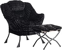 Vista 49 de HollyHOME - Silla perezosa con otomano plegable, sillón de ocio acentuado y cómodo, taburete plegable con reposapiés, sofá de ocio y silla