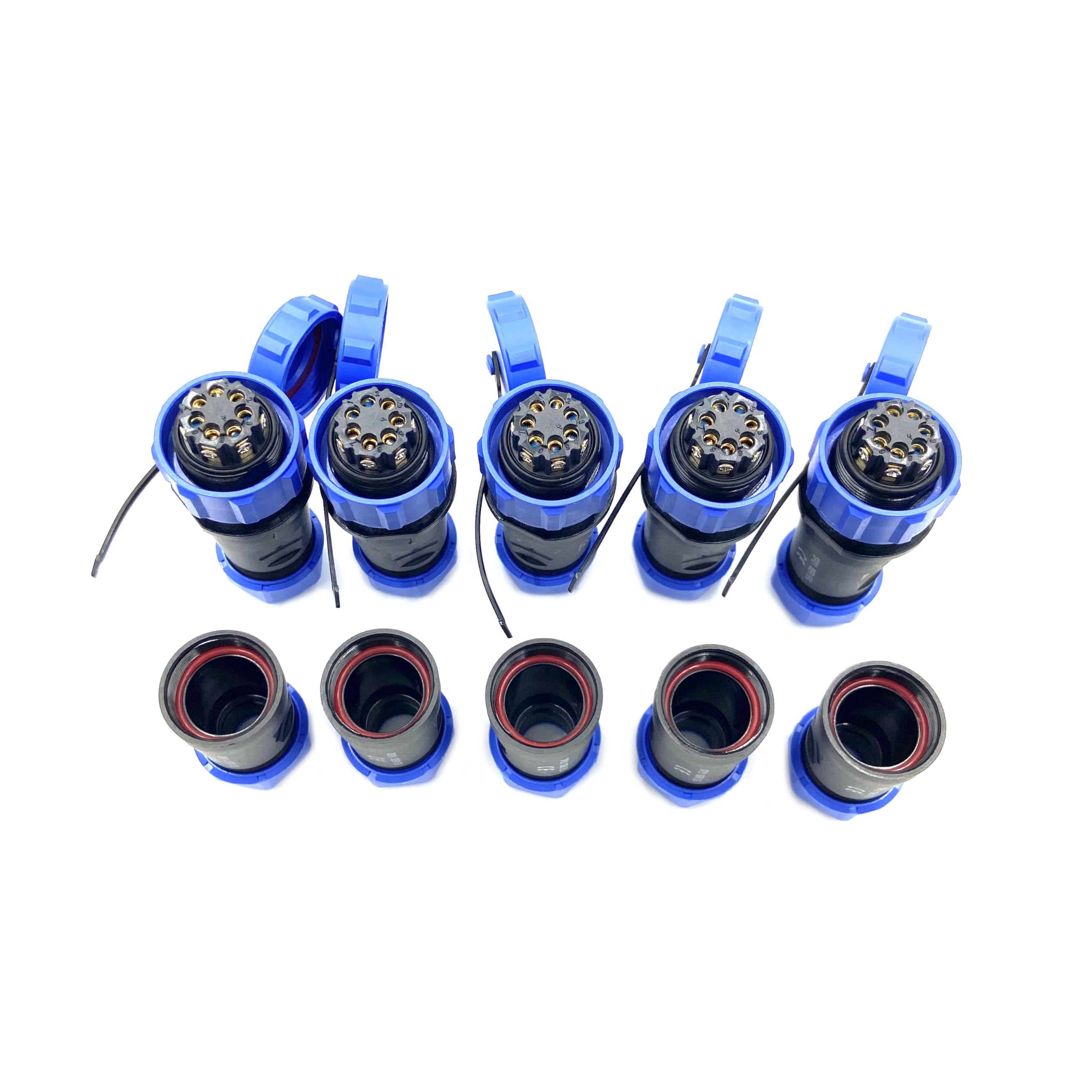 Lot de 5 connecteurs d'aviation SP21 à 7 broches, IP68, 7 broches, sans soudure, connecteur d'aviation étanche pour lampes extérieures, utilisé 500 V 15 A (câble 14 AWG à sertir à vis)