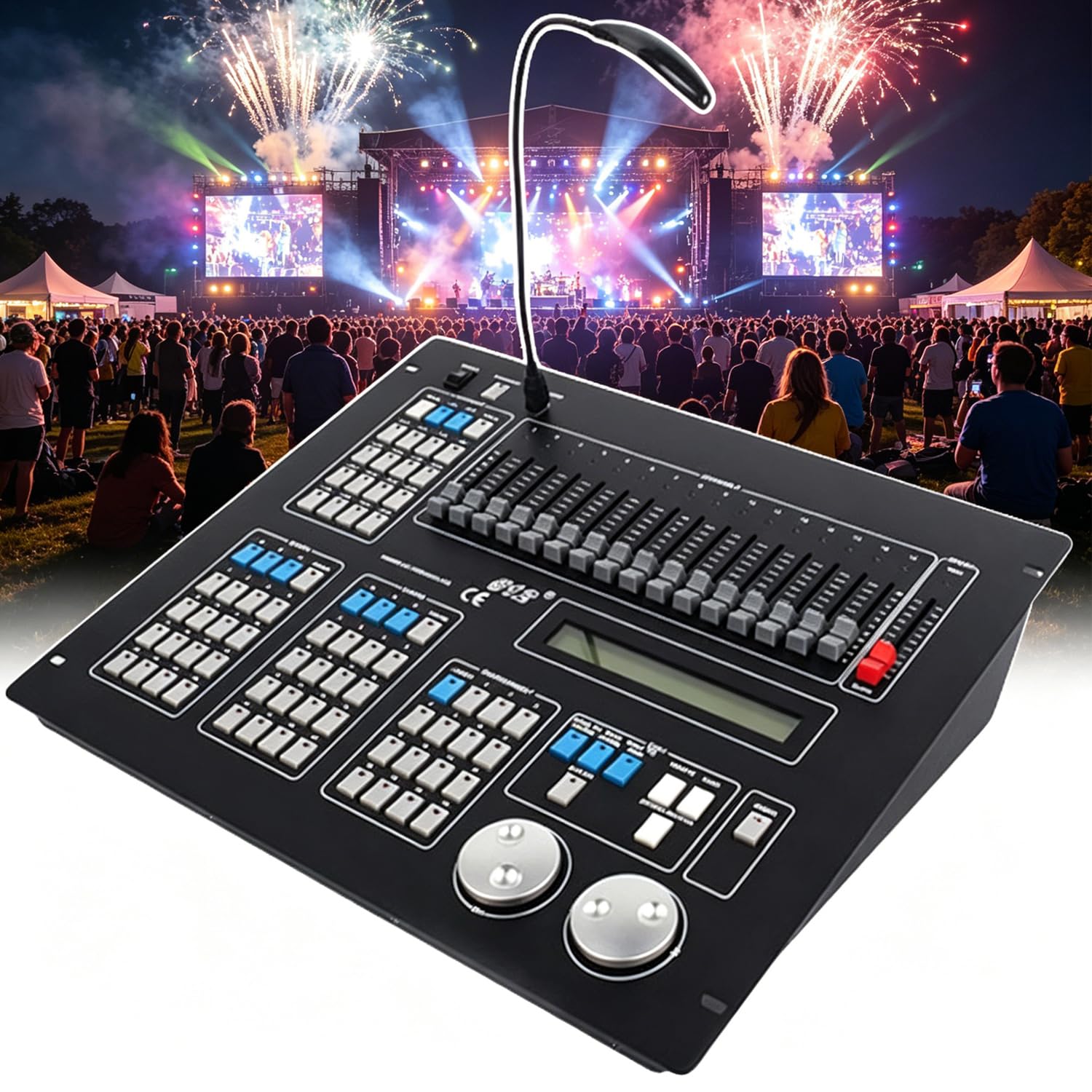 Controlador De DJ DMX 512, Mezclador Profesional para Control De Iluminación De Escenarios, Pantalla Digital Led, 16 Canales, para Fiestas, Eventos, Karaokes Y Bares.