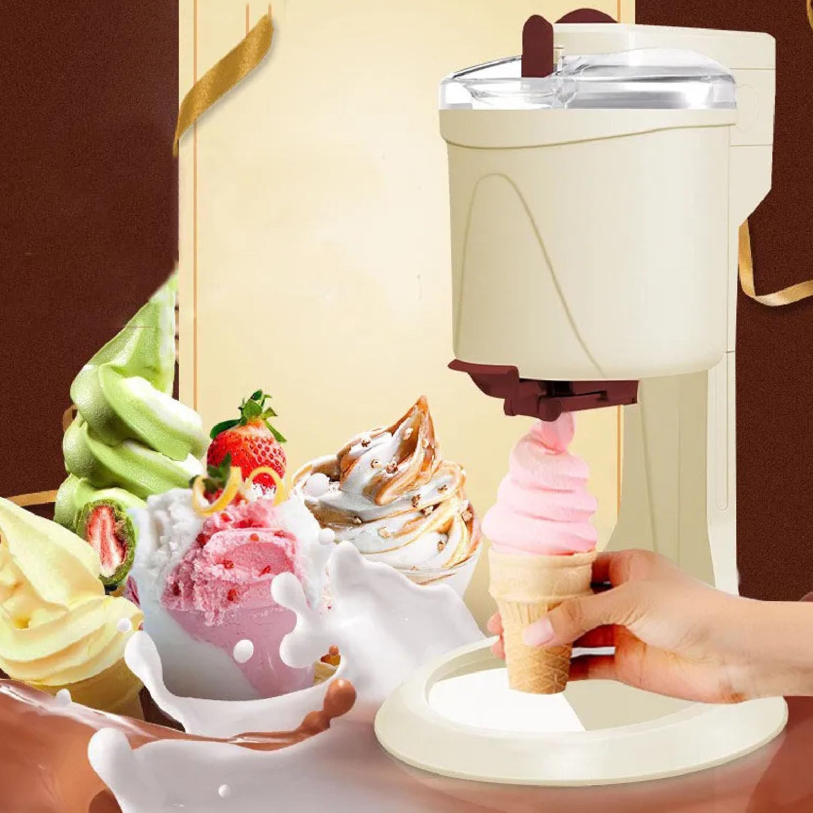 Machine à CrèMe GlacéE Italienne 1000Ml, Machines à Crème Glacée Pour La Maison, Machine à Sorbet Au Yaourt Congelé, Pour Mélangeur Portable à La Maison Machine à CrèMe GlacéE Italienne 1000Ml, Machines à Crème Glacée Pour La Maison, Machine à Sorbet Au Yaourt Congelé, Pour Mélangeur Portable à La Maison