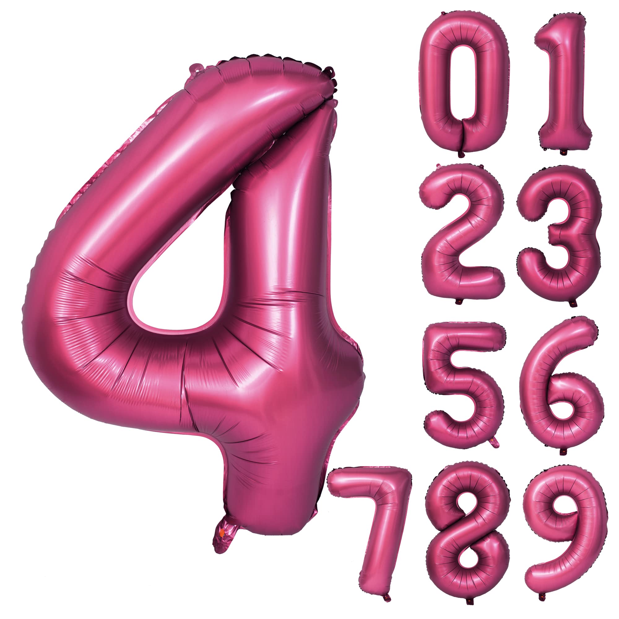 Red 0 balloon 40 Inch Giant Helium Foil Number 0 to 9 Red Balloon Birthday Wedding Party Digital Decorations (Number 0) — view 151